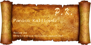 Panics Kalliopé névjegykártya
